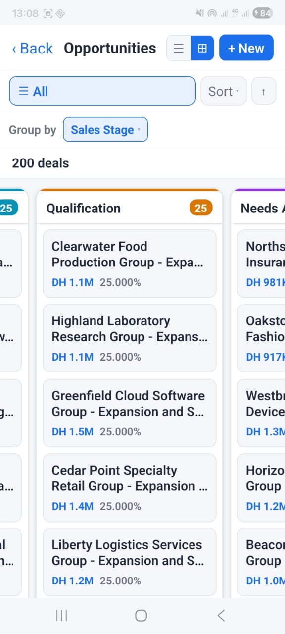 OpenCRMApp — Kanban board view for CRM records